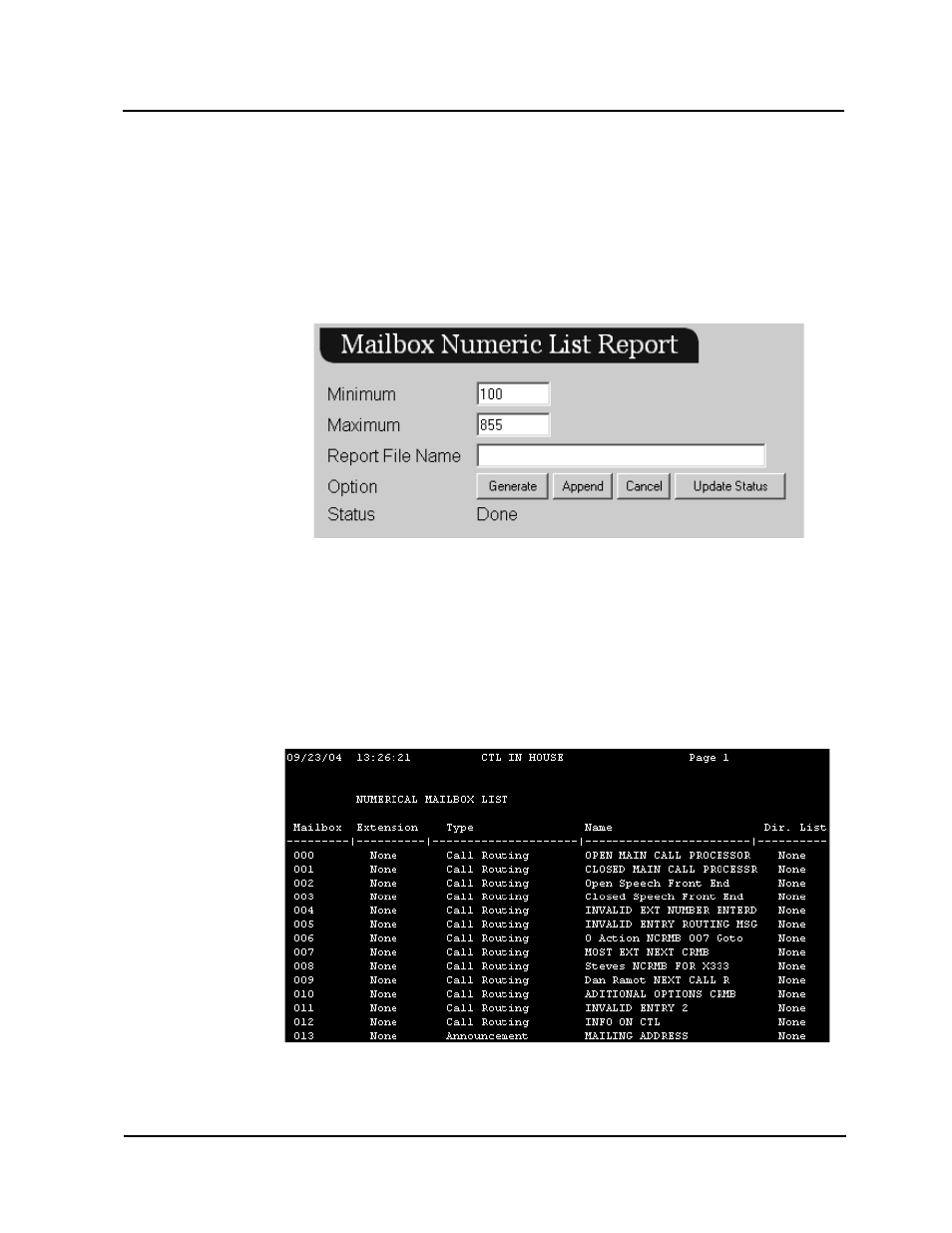 Mailbox numeric list report | CTL Lx-Lite VoiceSupport User Manual | Page 138 / 198