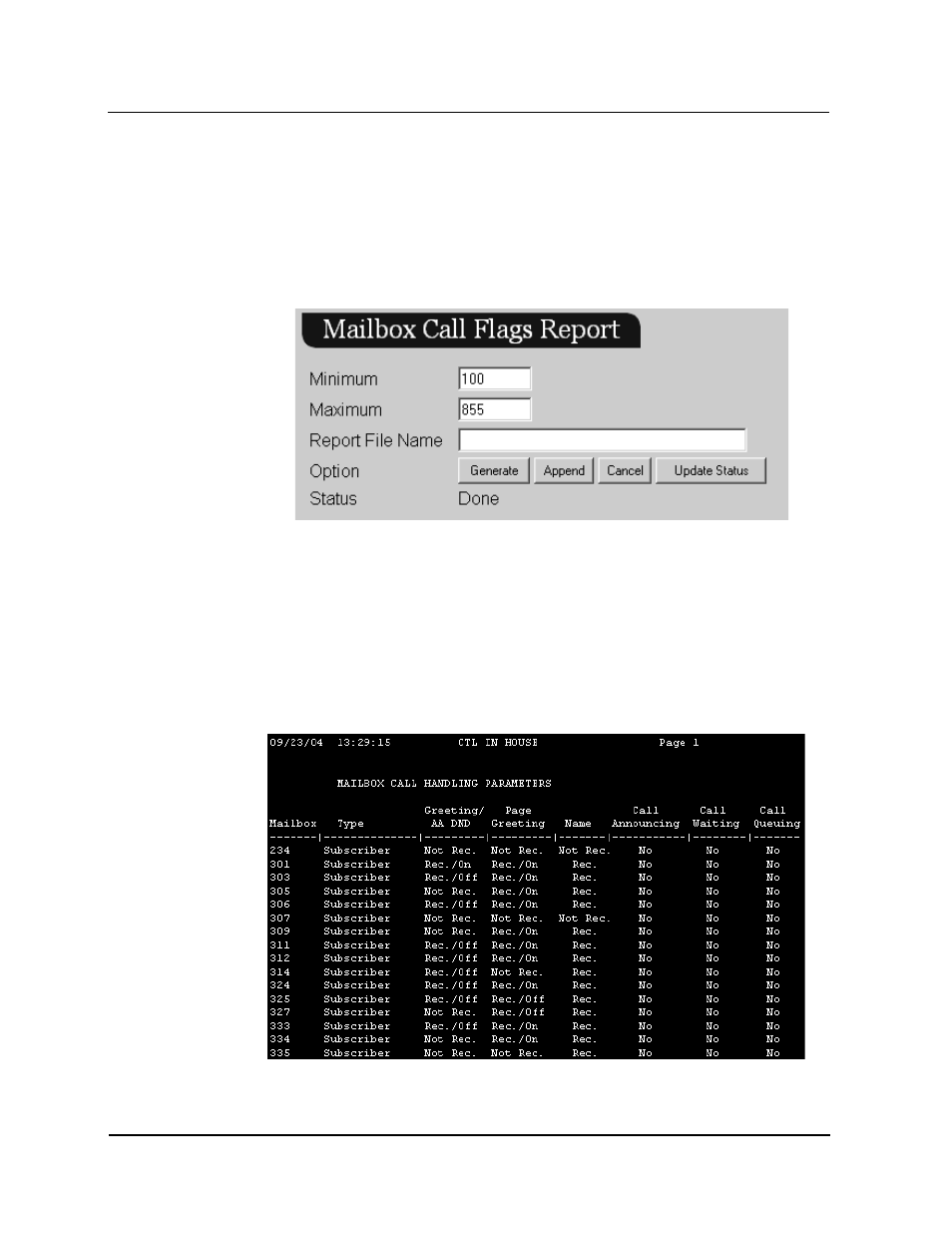 Mailbox call flags report | CTL Lx-Lite VoiceSupport User Manual | Page 141 / 198