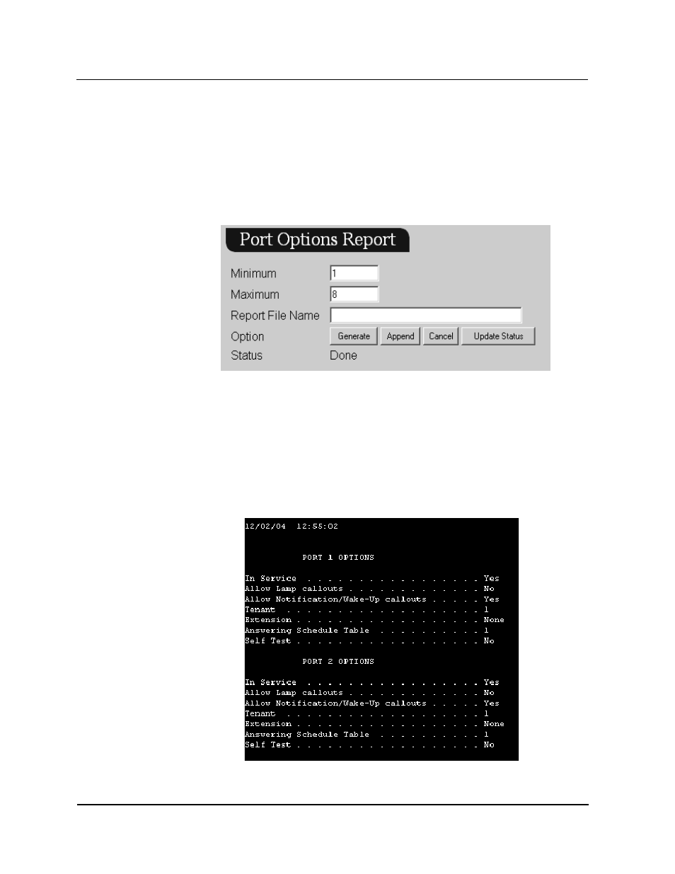 Port options report | CTL Lx-Lite VoiceSupport User Manual | Page 145 / 198