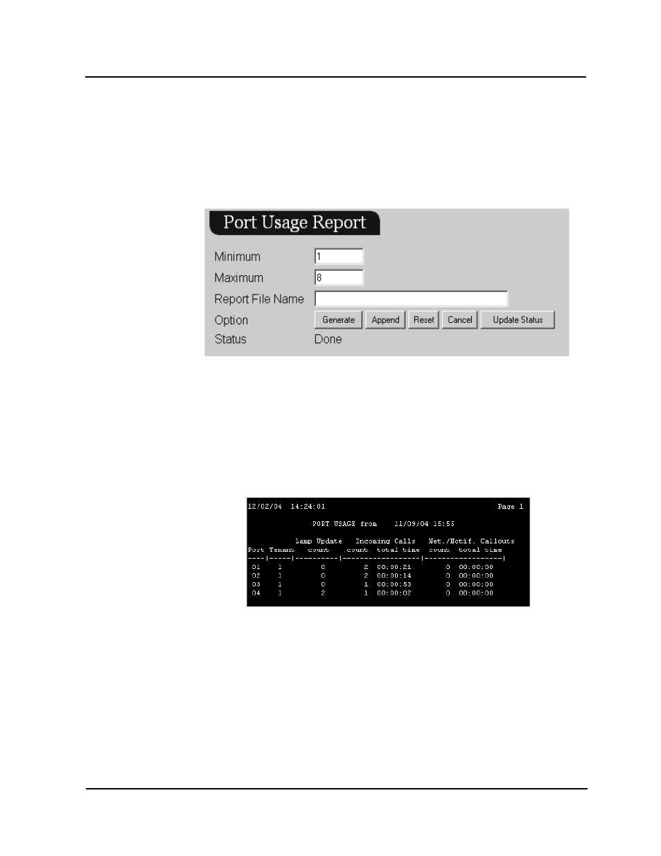 Port usage report | CTL Lx-Lite VoiceSupport User Manual | Page 146 / 198