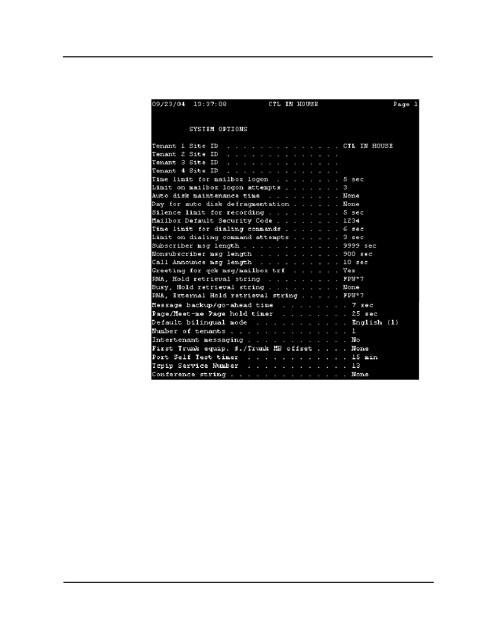 System options report | CTL Lx-Lite VoiceSupport User Manual | Page 148 / 198