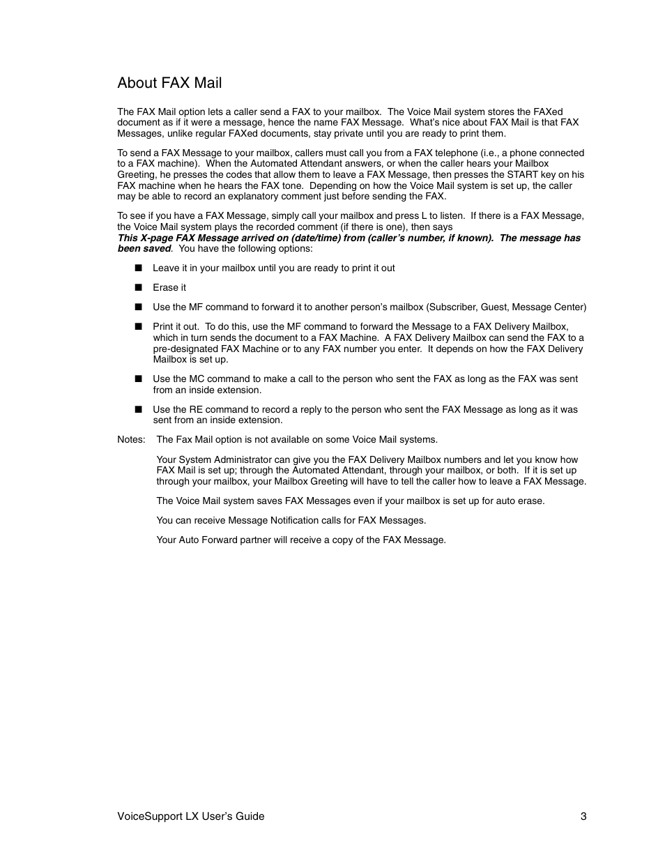 About fax mail | CTL LX VoiceSupport User Manual | Page 5 / 40