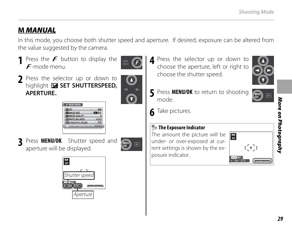 M manual, Mm manual manual | Cyclopital3D FinePix Real 3D W1 camera User Manual | Page 43 / 128