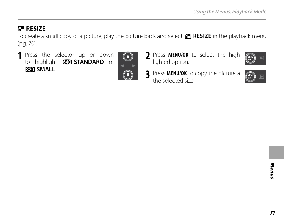 Resize | Cyclopital3D FinePix Real 3D W1 camera User Manual | Page 91 / 128