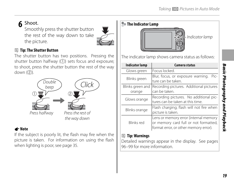 Click | Cyclopital3D FujiPix Real 3D W3 Camera User Manual | Page 35 / 124