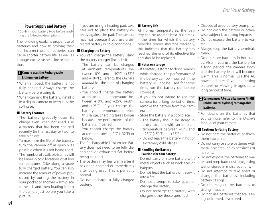 For your safety | Cyclopital3D FujiPix Real 3D W3 Camera User Manual | Page 6 / 124