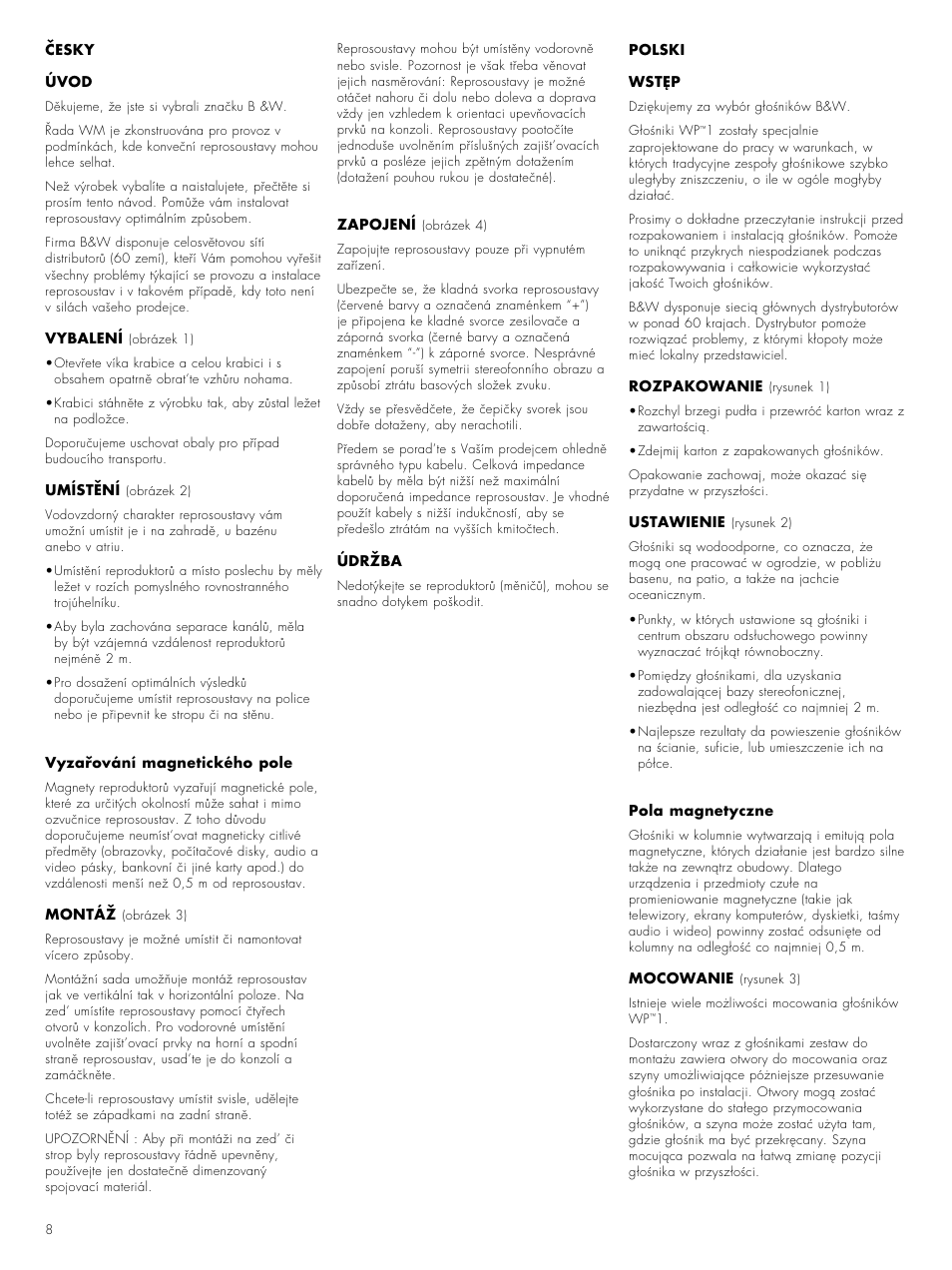 Bowers & Wilkins WM 2 User Manual | Page 10 / 14