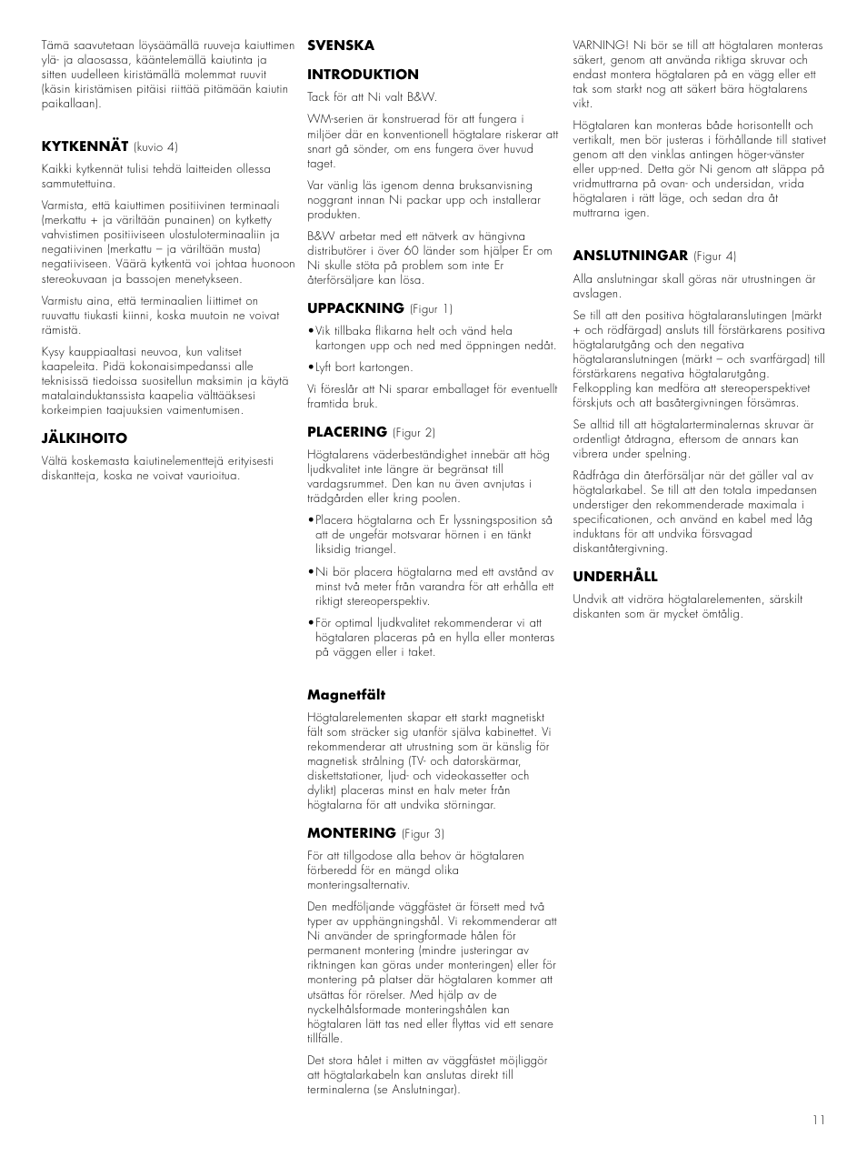 Bowers & Wilkins WM 2 User Manual | Page 13 / 14