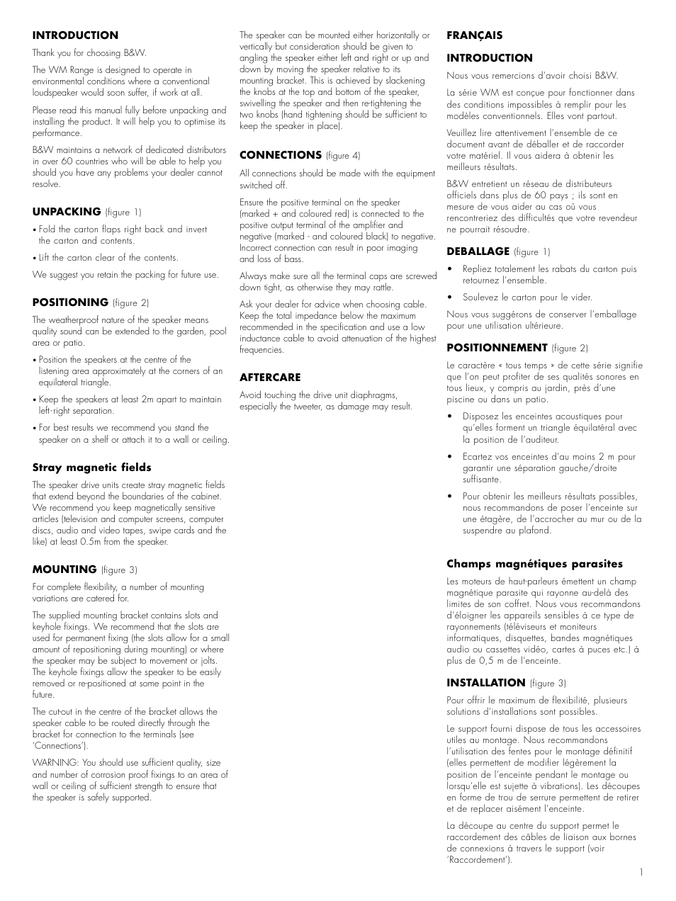 Bowers & Wilkins WM 2 User Manual | Page 3 / 14