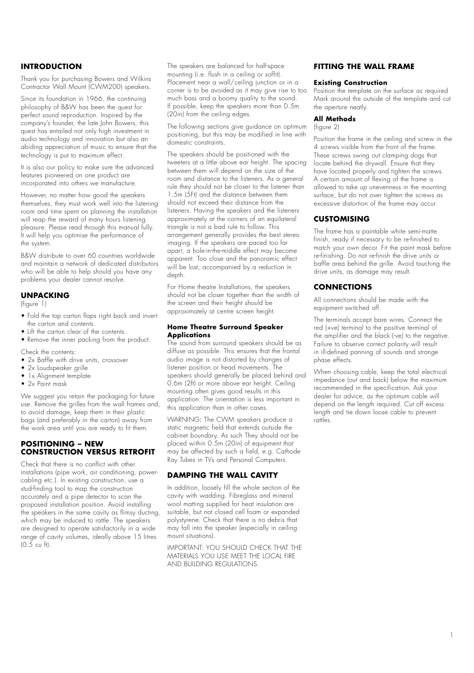 Bowers & Wilkins CWM200 User Manual | Page 3 / 14