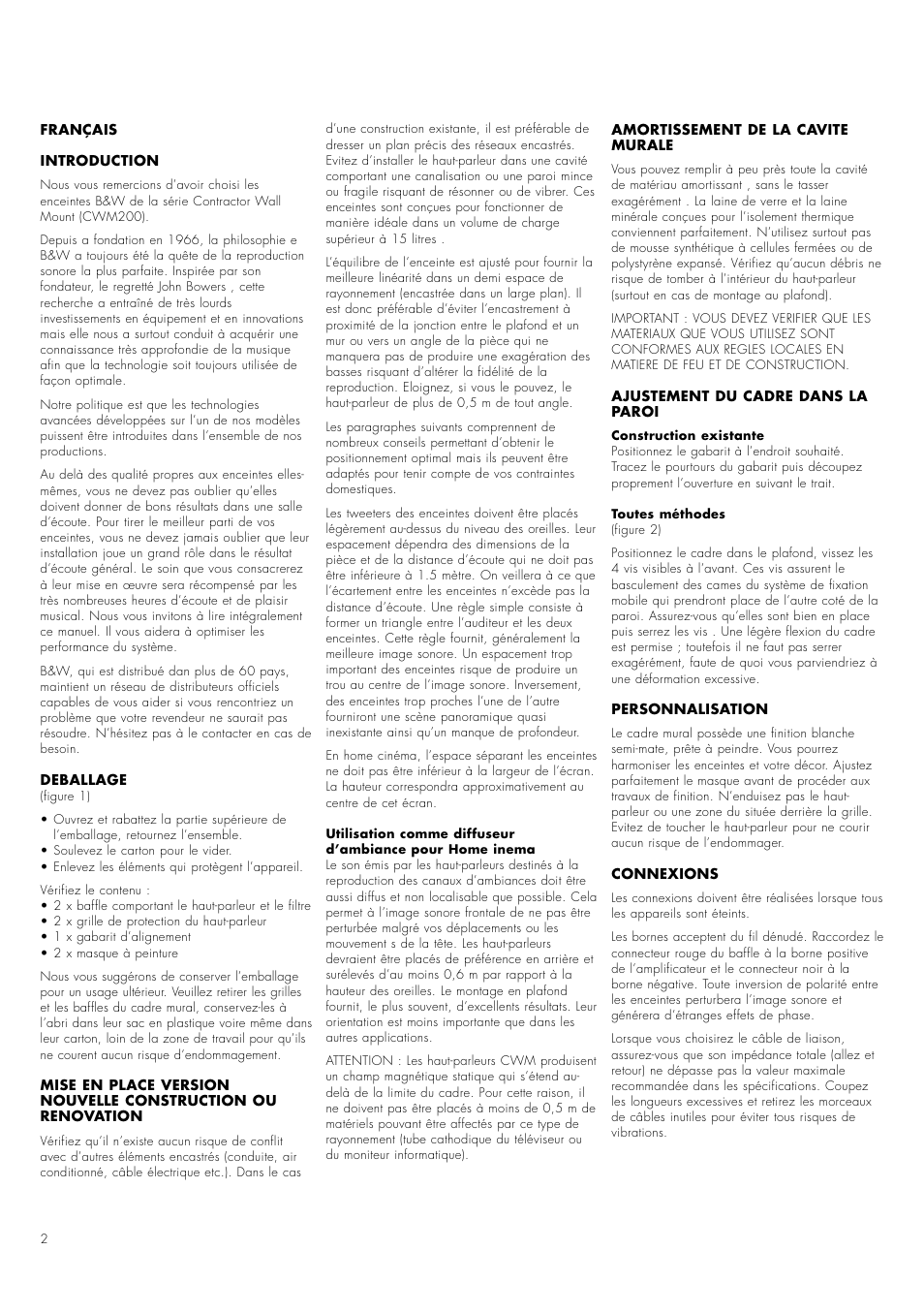 Bowers & Wilkins CWM200 User Manual | Page 4 / 14