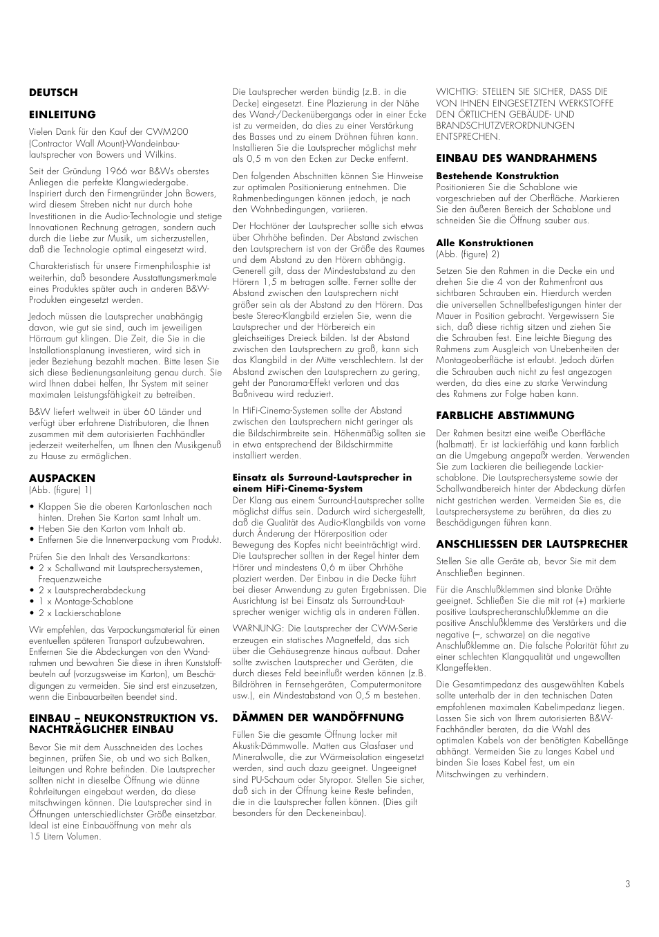 Bowers & Wilkins CWM200 User Manual | Page 5 / 14