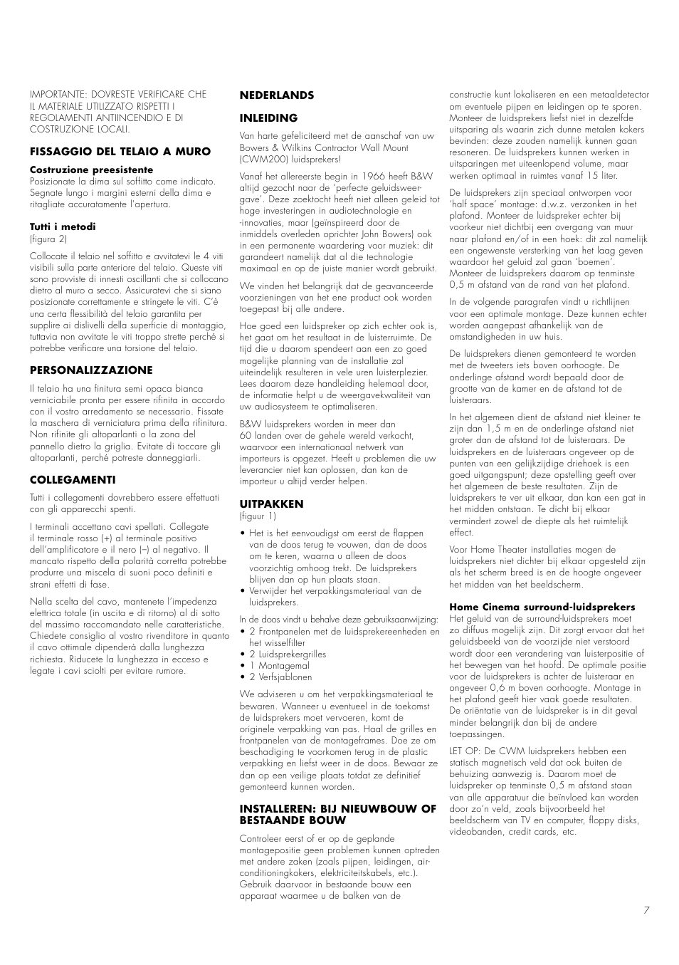 Bowers & Wilkins CWM200 User Manual | Page 9 / 14