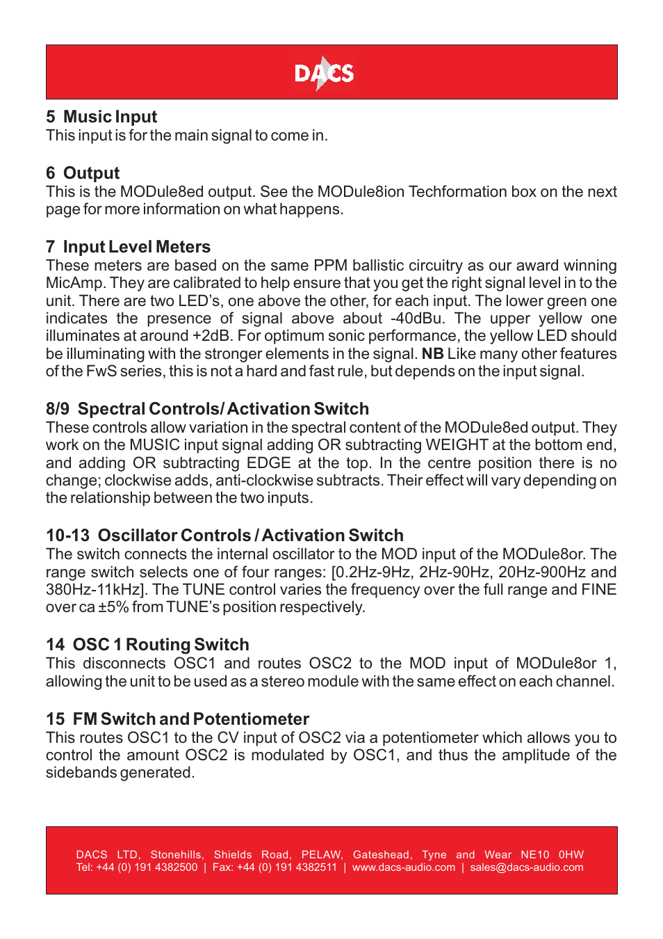 DACS Audio FREQue II User Manual | Page 5 / 8