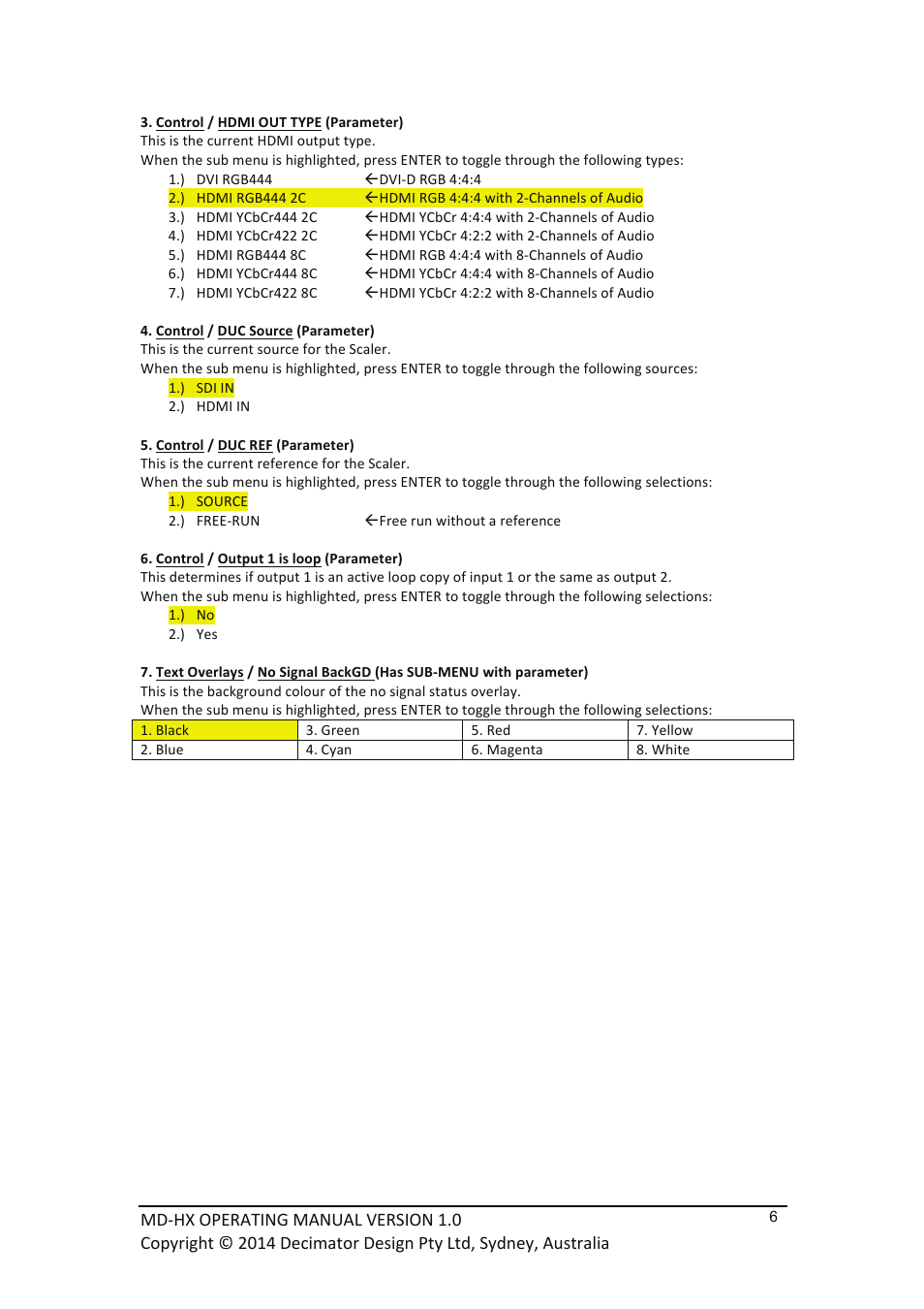 Decimator Design MD-HX User Manual | Page 6 / 11