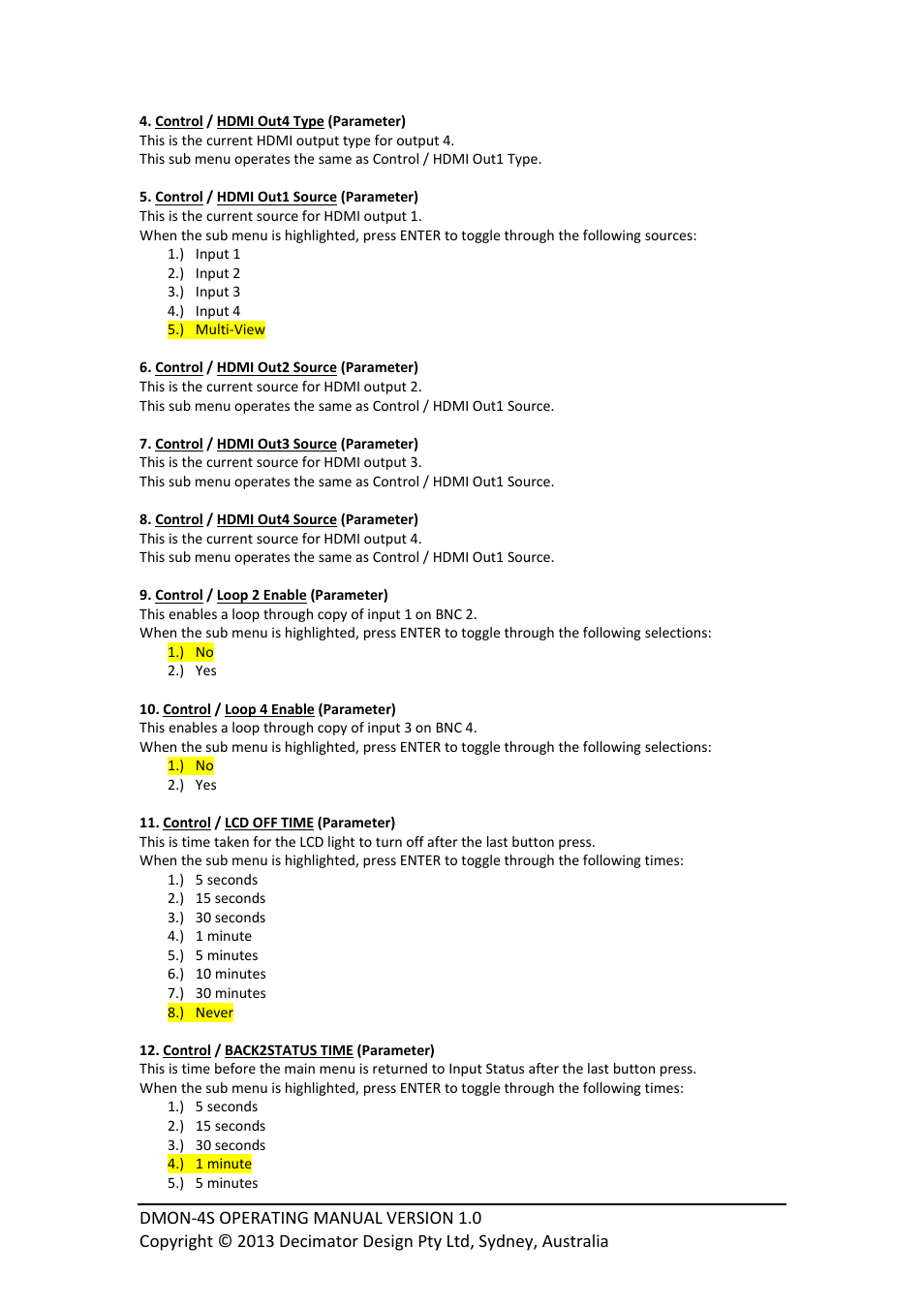 Decimator Design DMON-4S User Manual | Page 4 / 10