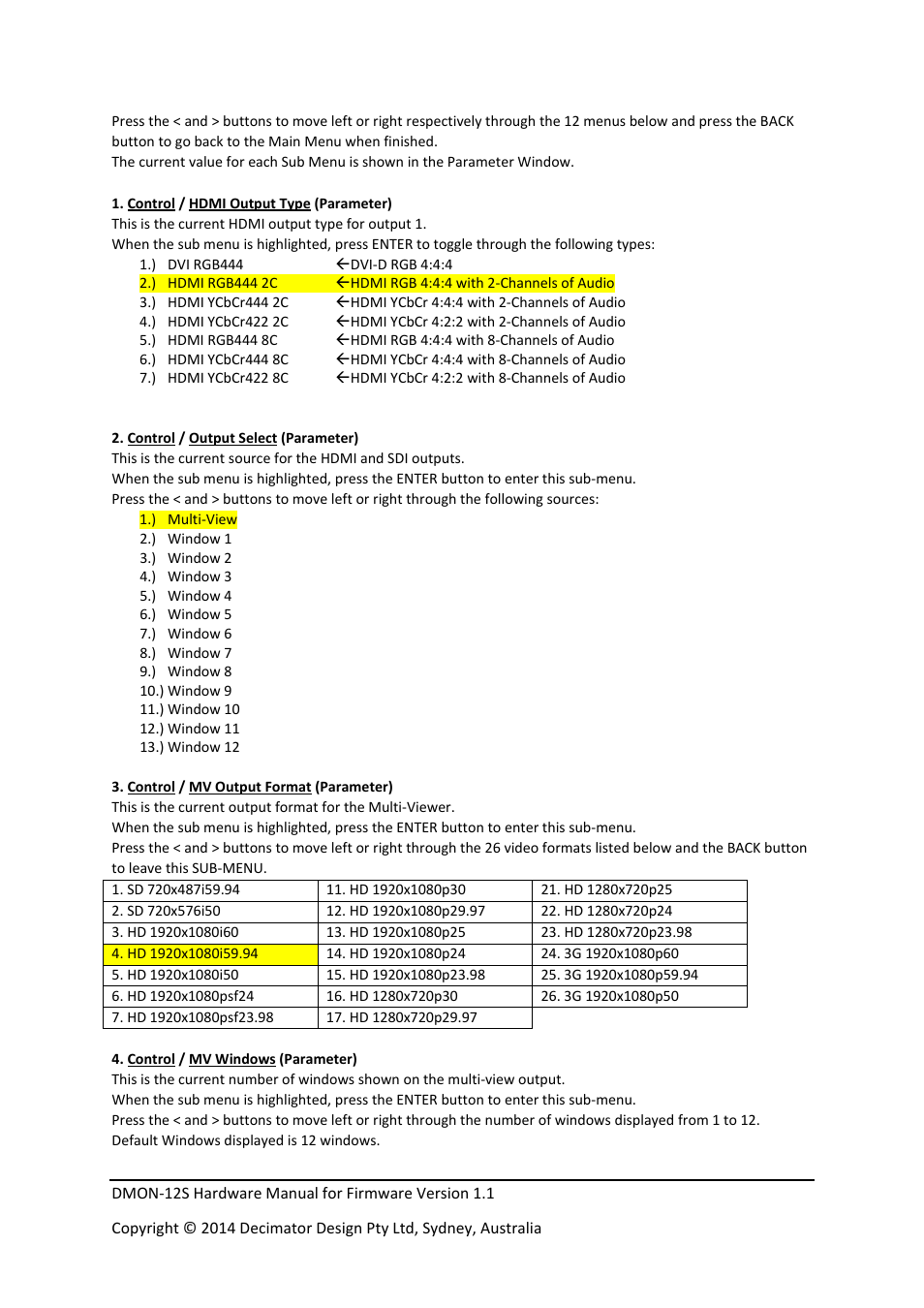Decimator Design DMON-12S User Manual | Page 4 / 16
