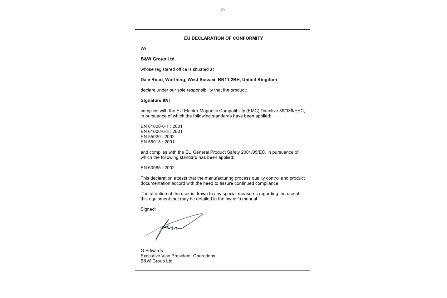 Bowers & Wilkins Signature 8NT User Manual | Page 31 / 34