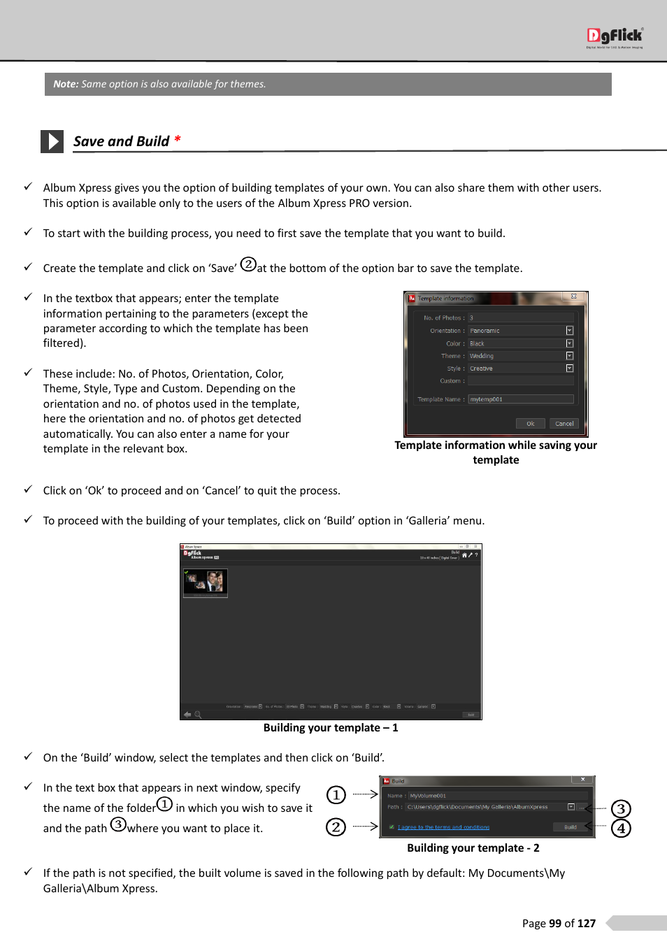 Save and build | DgFlick AlbumXpress User Manual | Page 100 / 128