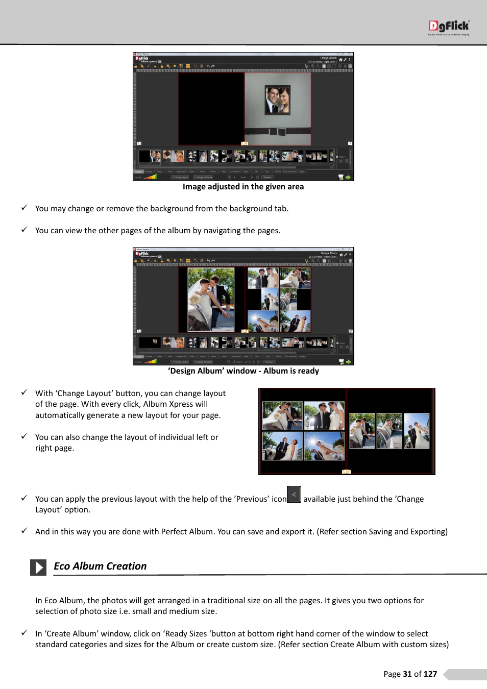 Eco album creation | DgFlick AlbumXpress User Manual | Page 32 / 128