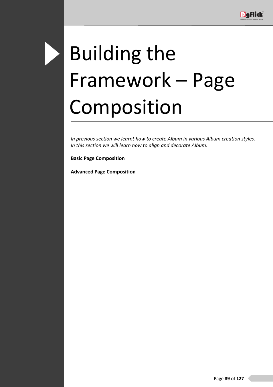 Building the framework – page composition | DgFlick AlbumXpress User Manual | Page 90 / 128