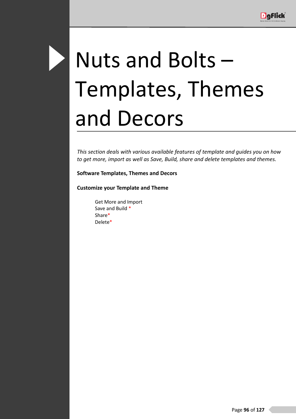 Nuts and bolts – templates, themes and decors | DgFlick AlbumXpress User Manual | Page 97 / 128