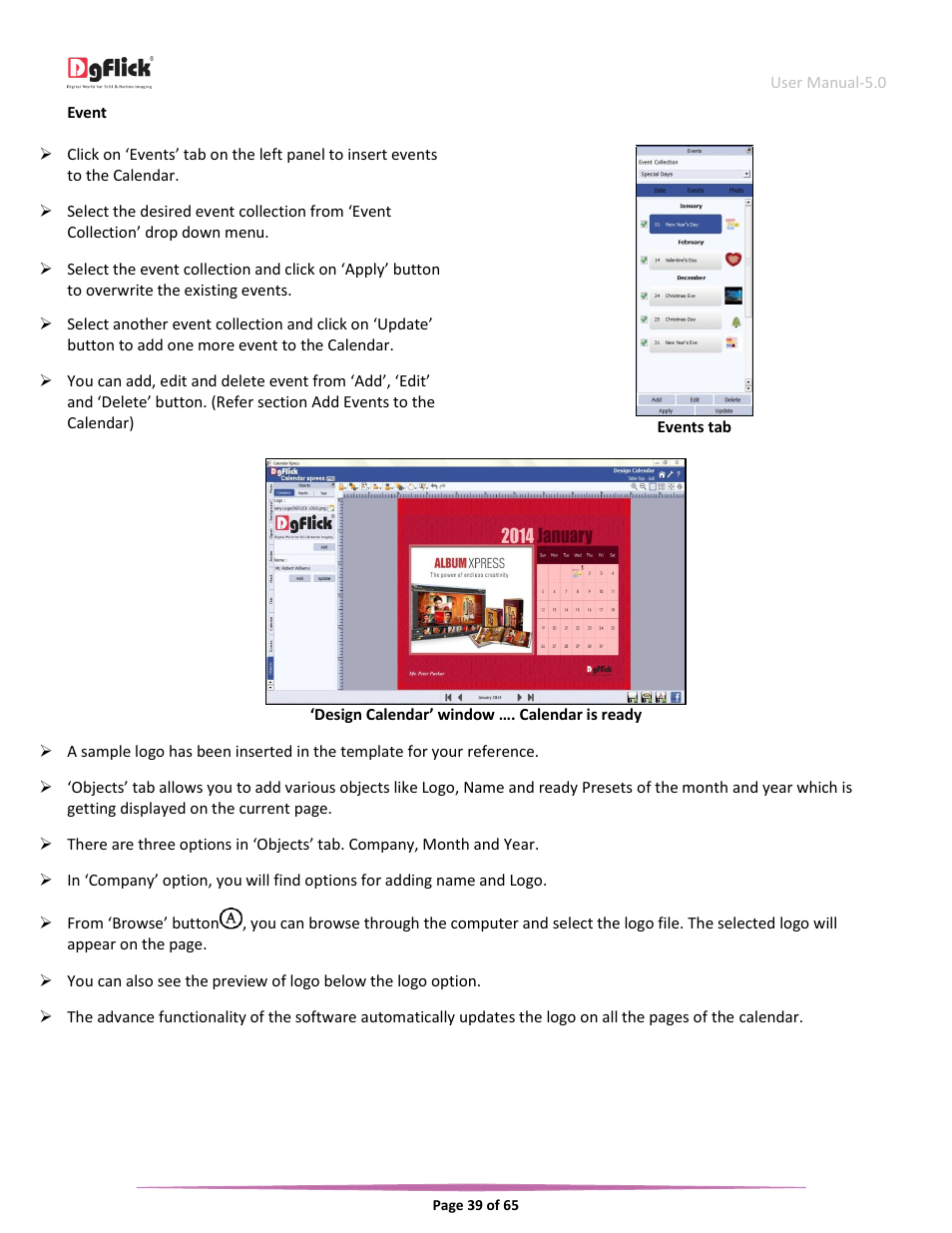 DgFlick CalendarXpress User Manual | Page 39 / 66