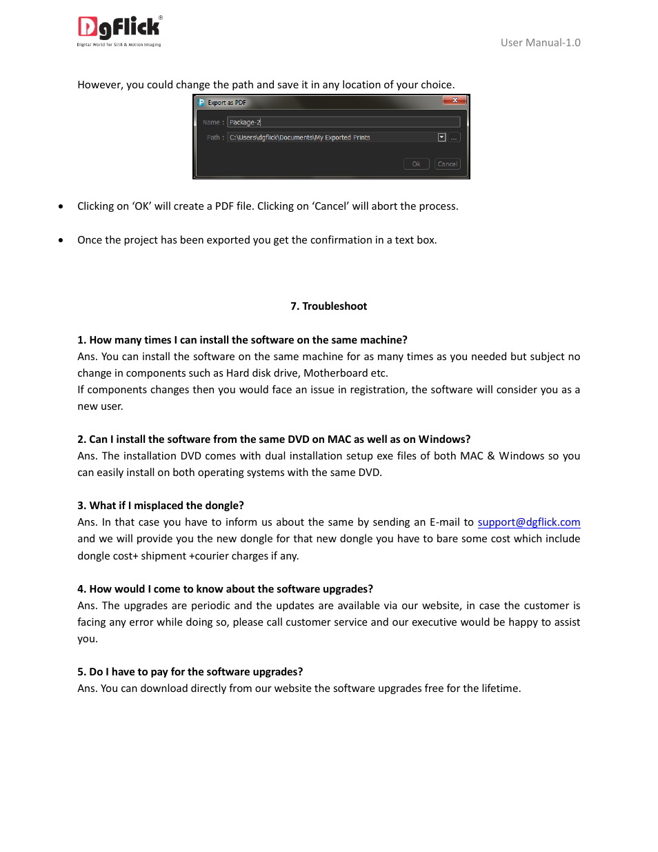 Troubleshooting, Support | DgFlick PrintXpress User Manual | Page 52 / 53