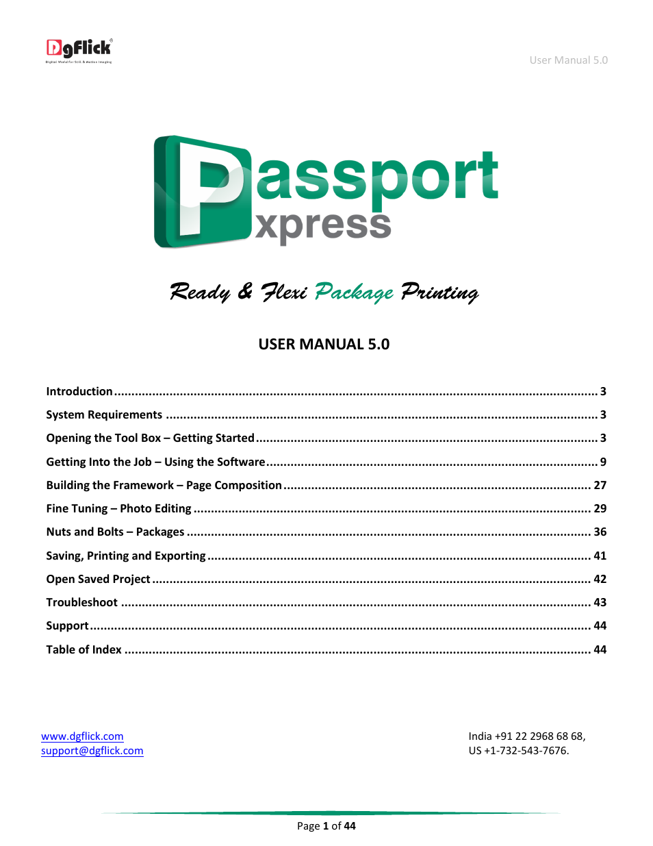 User manual 5.0 | DgFlick Passport Xpress User Manual | Page 2 / 45