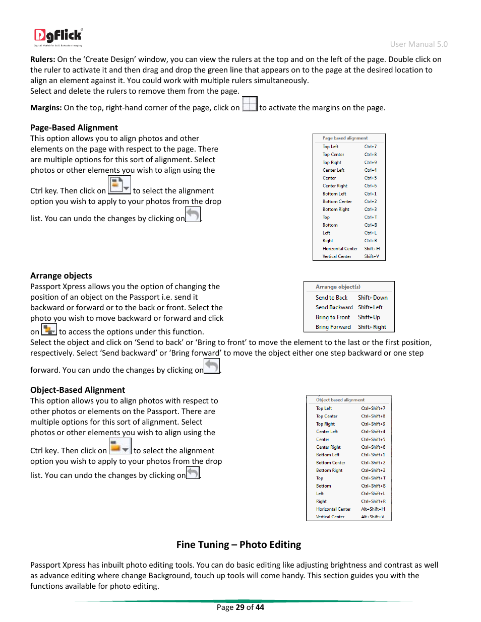 Fine tuning – photo editing | DgFlick Passport Xpress User Manual | Page 30 / 45