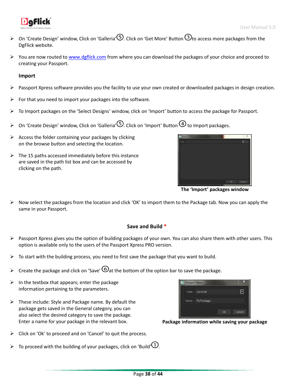 Save and build | DgFlick Passport Xpress User Manual | Page 39 / 45