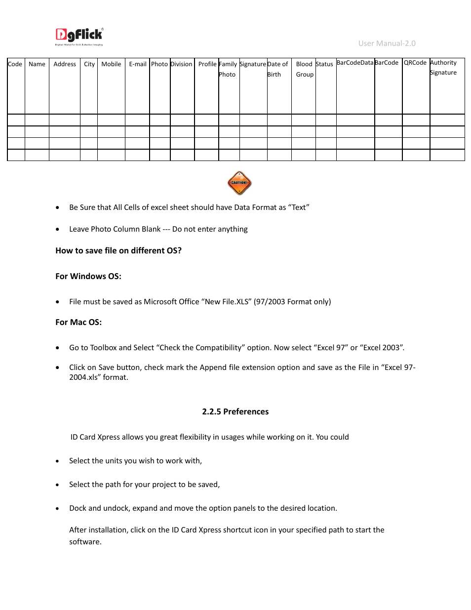 Preferences | DgFlick IDCardXpress User Manual | Page 13 / 75