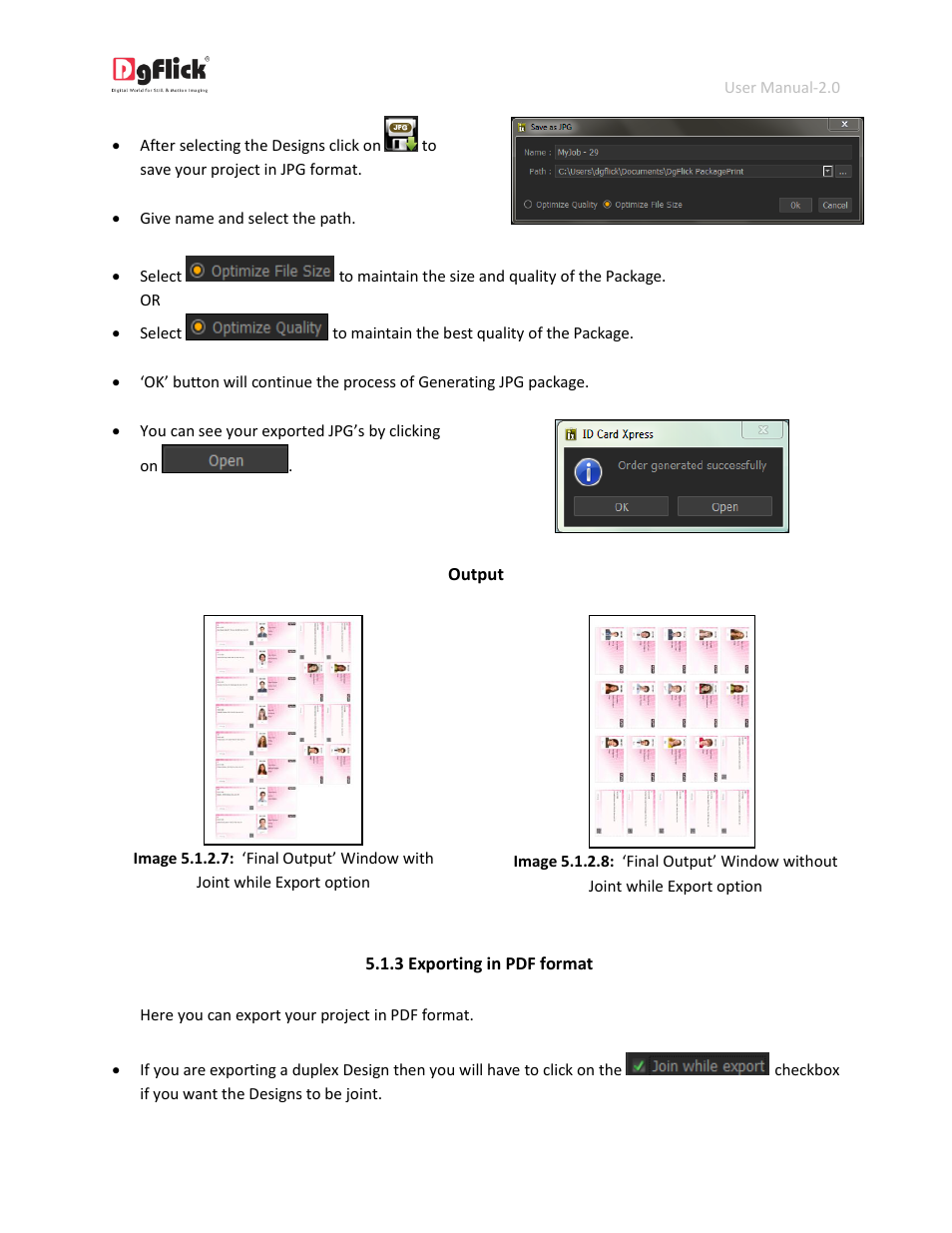 Exporting in pdf format | DgFlick IDCardXpress User Manual | Page 72 / 75