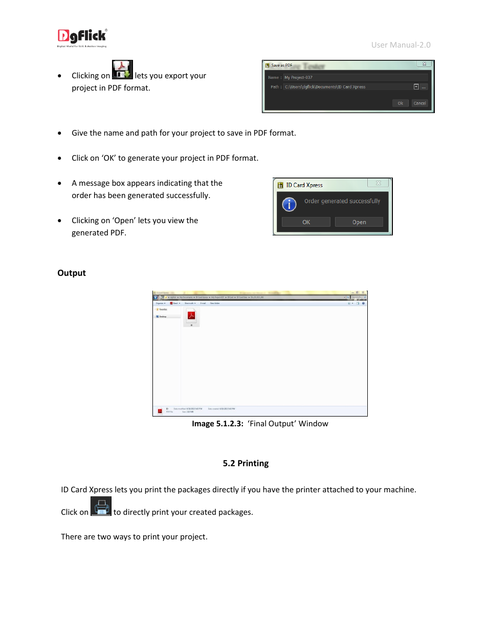 Printing | DgFlick IDCardXpress User Manual | Page 73 / 75