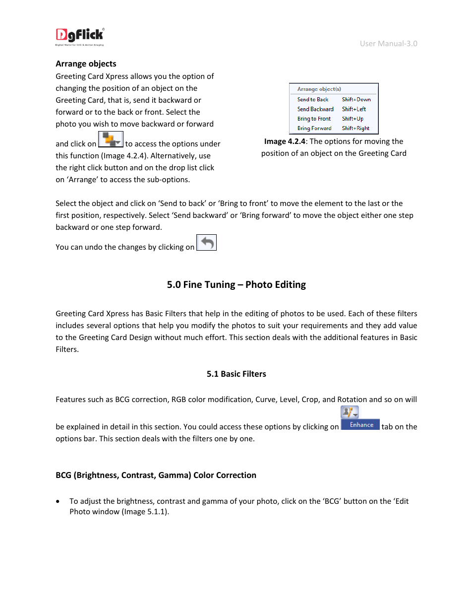 Basic filters, 0 fine tuning – photo editing | DgFlick GreetingXpress User Manual | Page 68 / 86