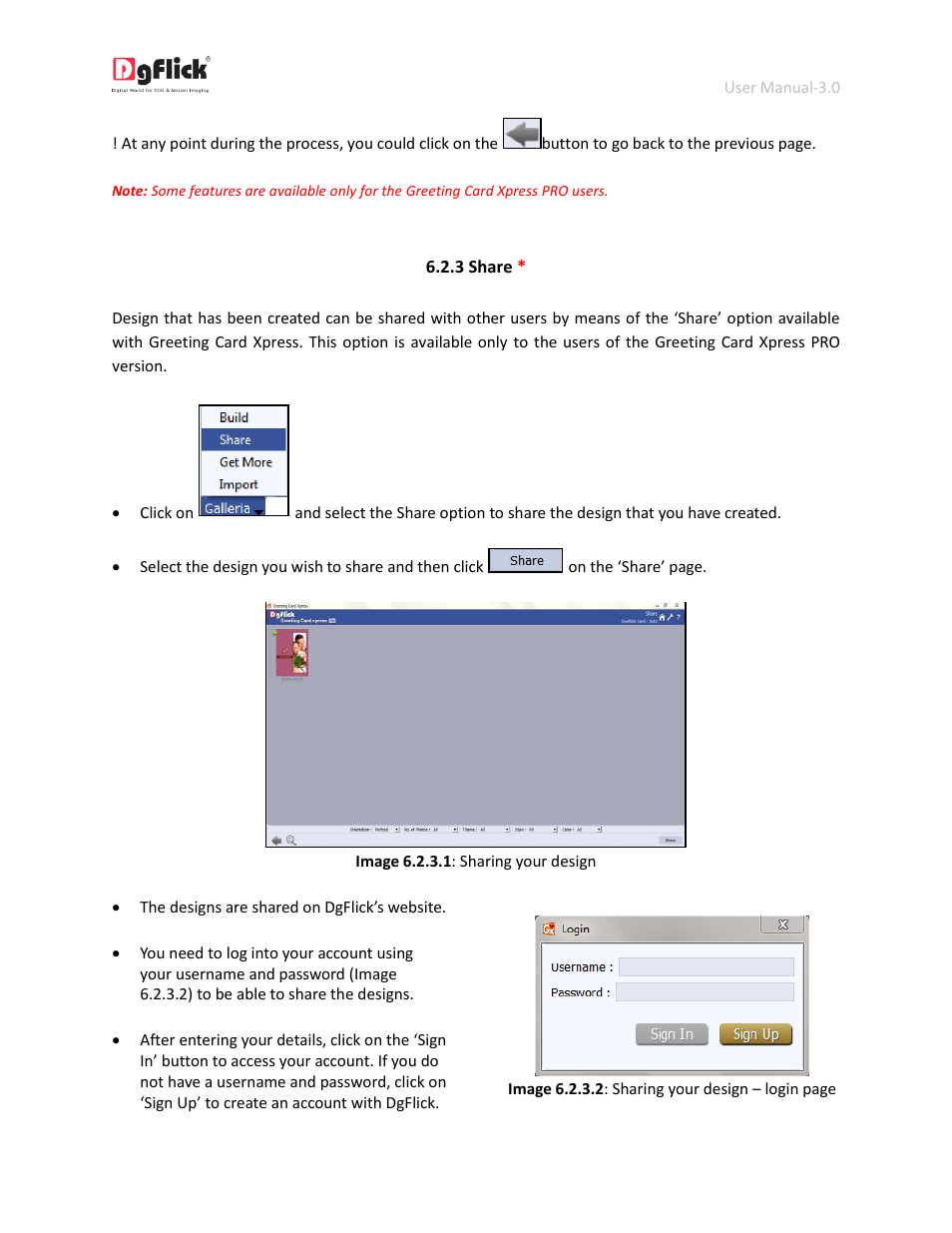 Share | DgFlick GreetingXpress User Manual | Page 80 / 86