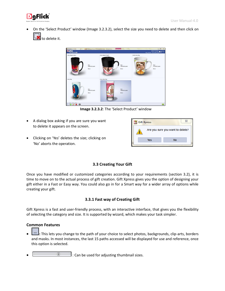 Creating your gift, Fast way of creating gift | DgFlick GiftXpress User Manual | Page 23 / 98