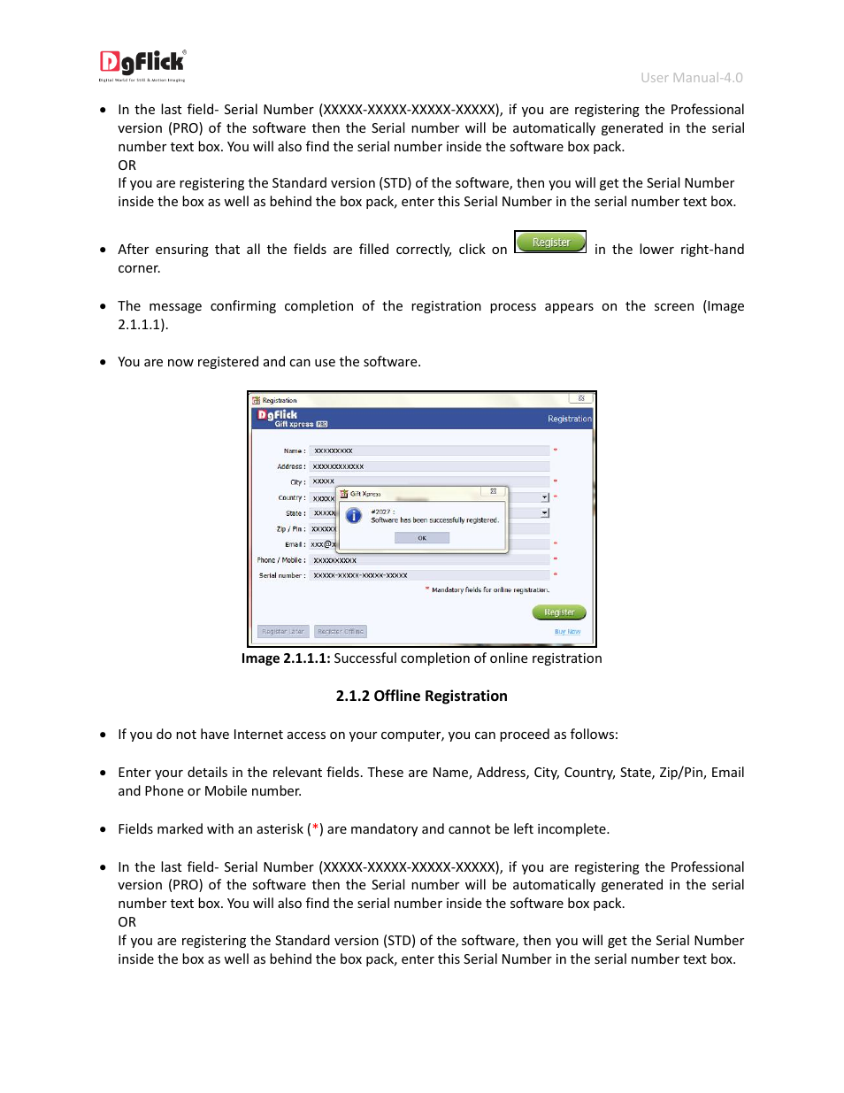 Offline registration | DgFlick GiftXpress User Manual | Page 6 / 98