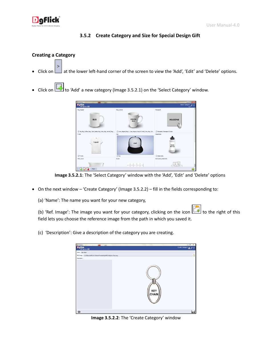 Creating a category and size | DgFlick GiftXpress User Manual | Page 74 / 98