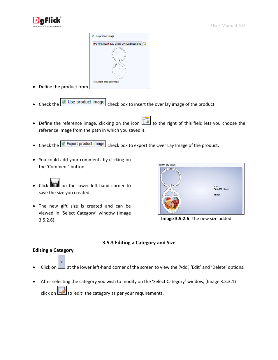 Editing a category and size | DgFlick GiftXpress User Manual | Page 77 / 98