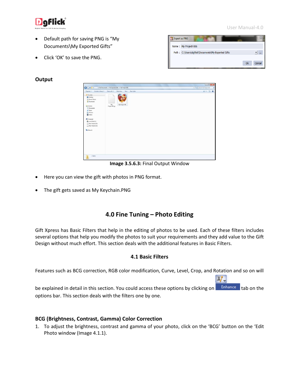 Basic filters, 0 fine tuning – photo editing | DgFlick GiftXpress User Manual | Page 84 / 98