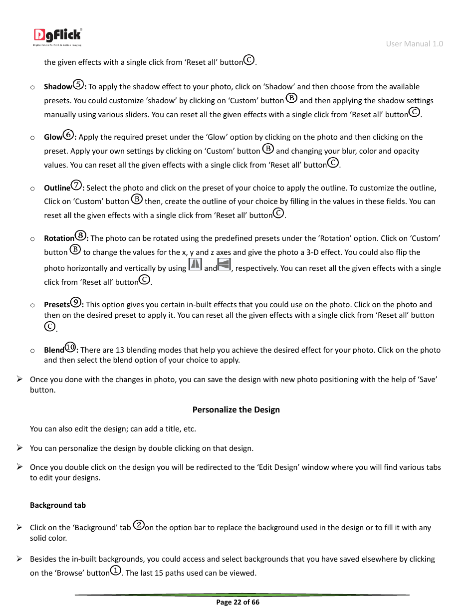 Personalize the design | DgFlick Event Xpress User Manual | Page 22 / 66