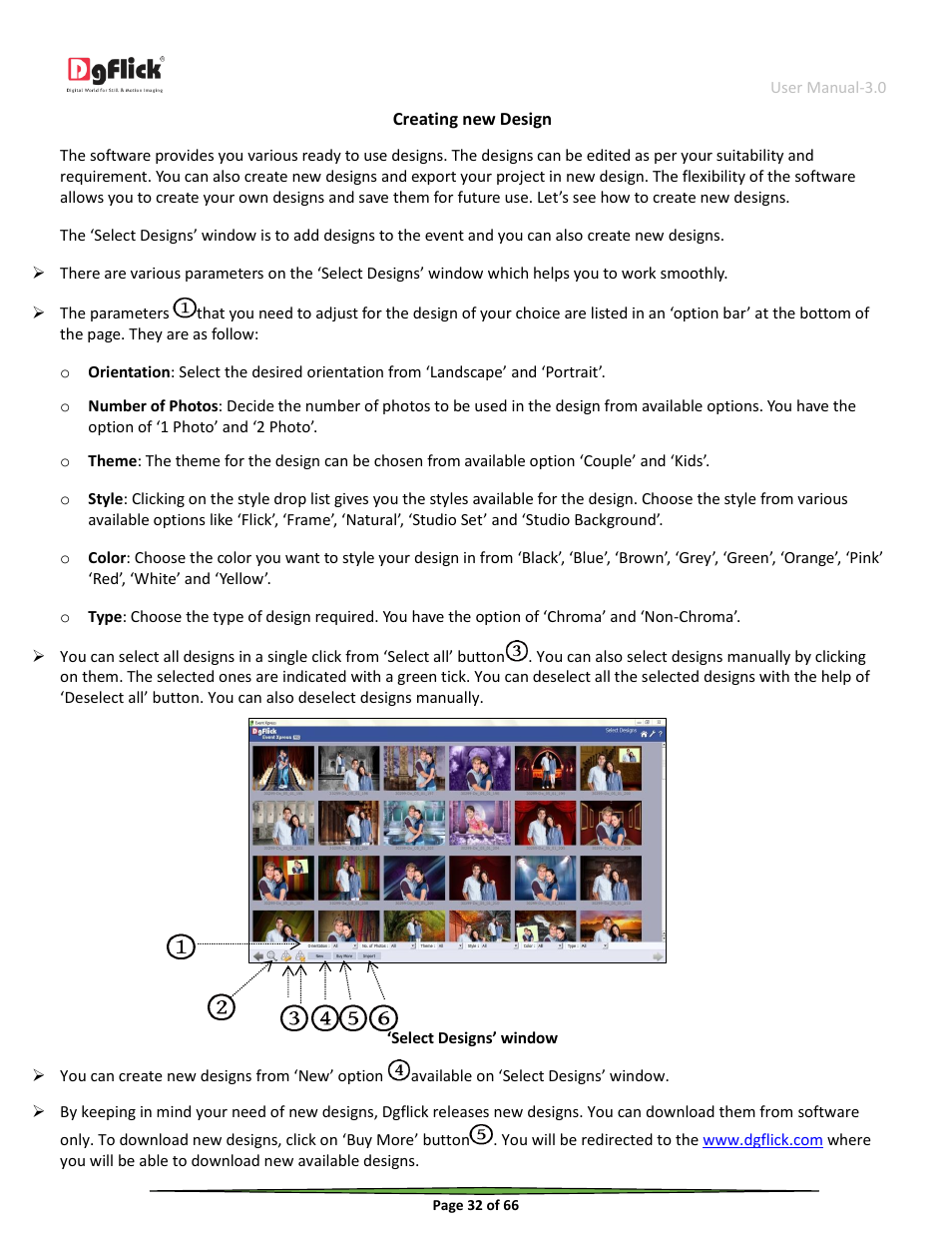 Creating new design | DgFlick Event Xpress User Manual | Page 32 / 66