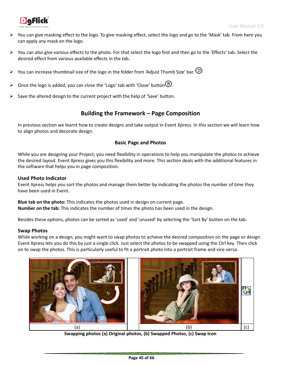Building the framework – page composition | DgFlick Event Xpress User Manual | Page 45 / 66
