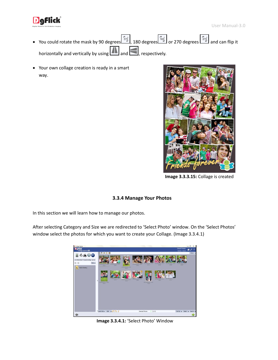 Manage your photos | DgFlick CollageXpress User Manual | Page 45 / 70