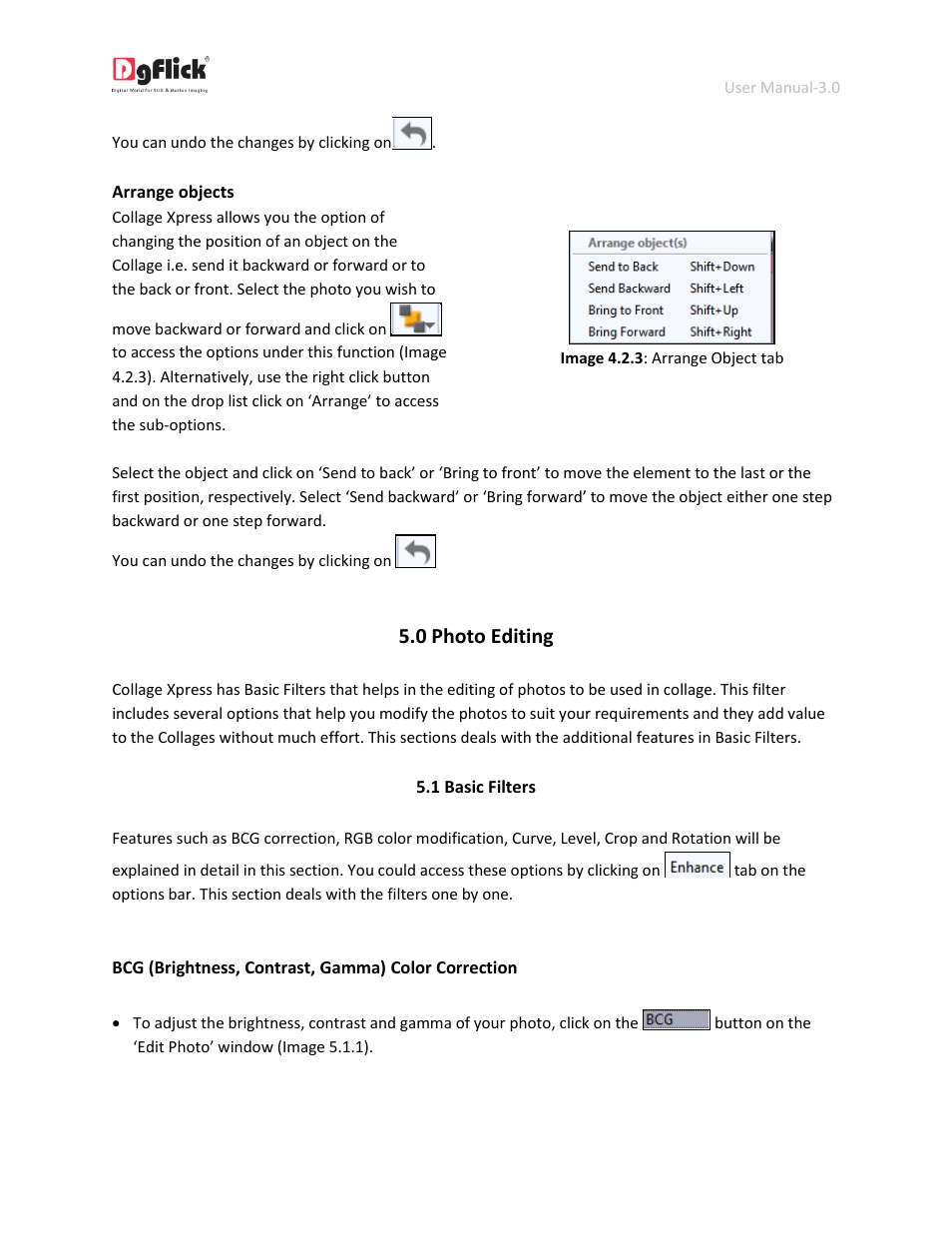 Basic filters, 0 photo editing | DgFlick CollageXpress User Manual | Page 55 / 70