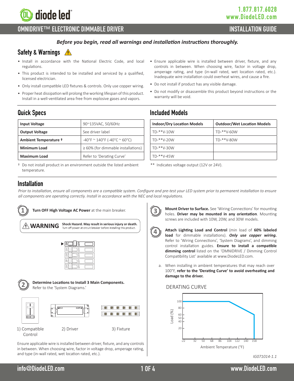 Diode LED OMNIDRIVE User Manual | 4 pages