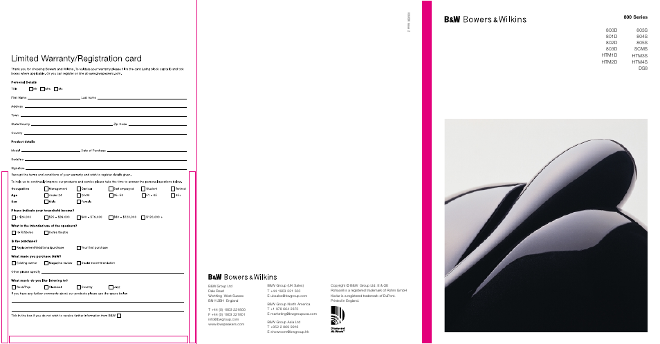 Bowers & Wilkins 803S User Manual | 10 pages