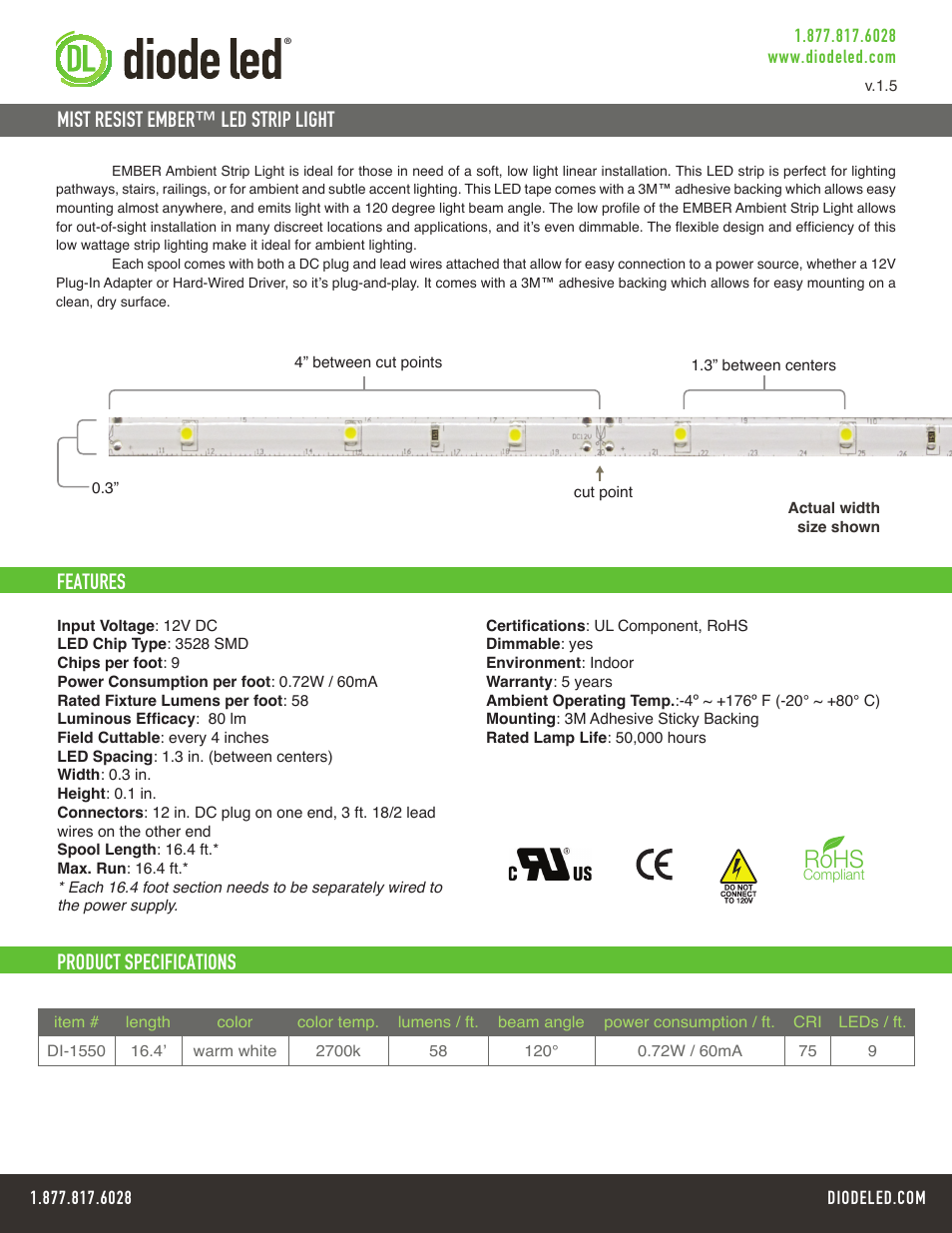 Diode LED Mist-Resist User Manual | 4 pages