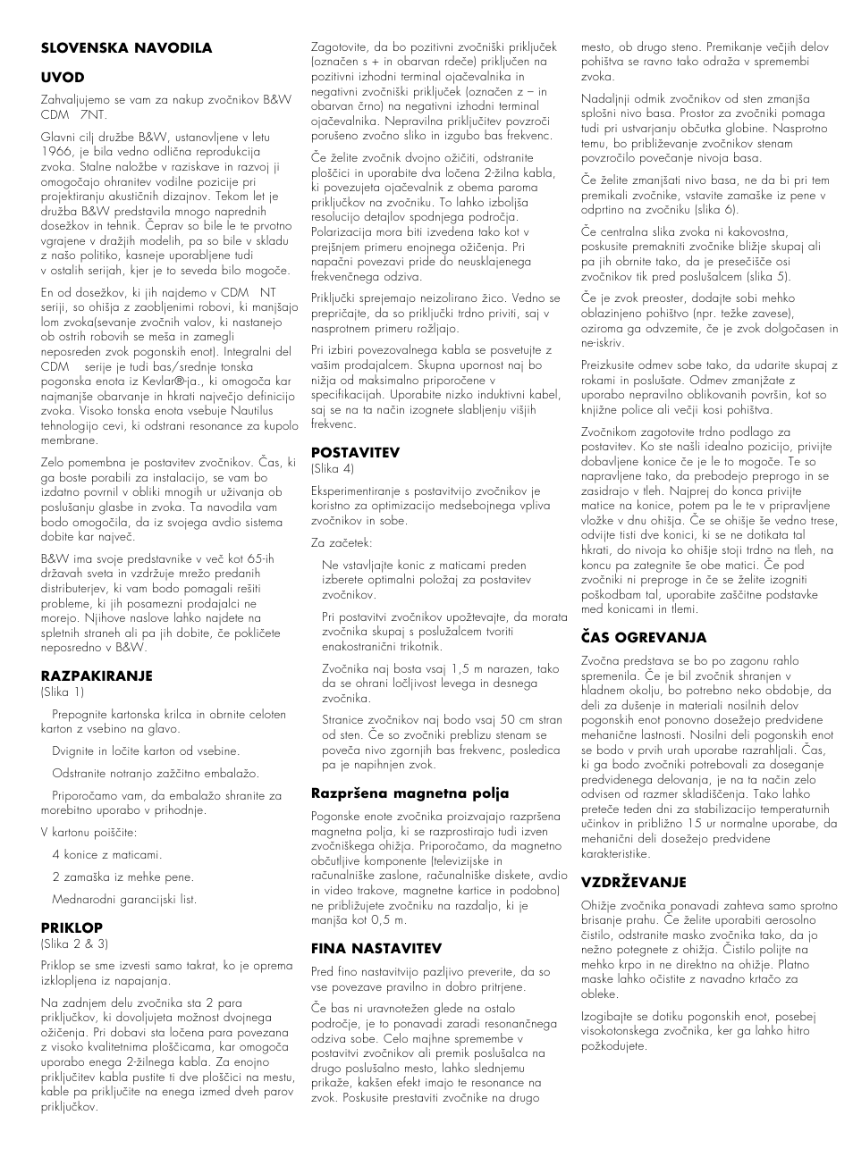 Bowers & Wilkins CDM 7NT User Manual | Page 20 / 24